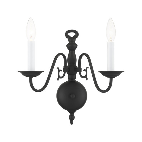 Williamsburg Two Light Wall Sconce in Black (107|5002-04)