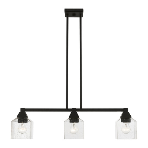 Aragon Three Light Linear Chandelier in Black (107|49763-04)