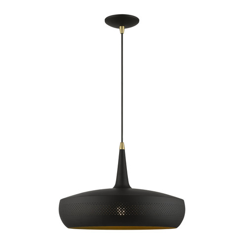Banbury One Light Pendant in Black w/Antique Brass (107|49353-04)