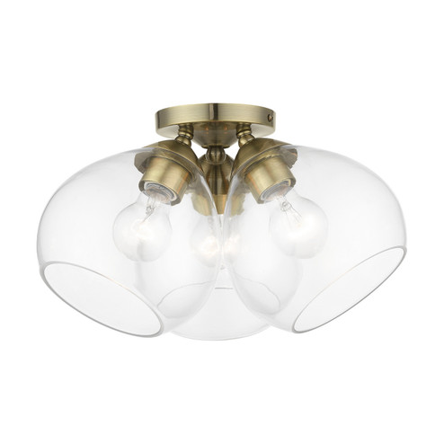 Catania Three Light Semi-Flush Mount in Antique Brass (107|46502-01)