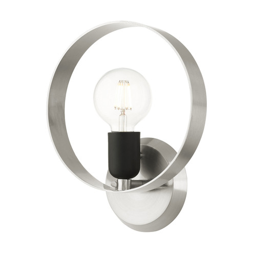 Modesto One Light Wall Sconce in Brushed Nickel w/ Blacks (107|46421-91)
