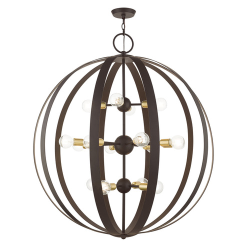 Modesto 16 Light Foyer Chandelier in Bronze w/ Satin Brasss (107|46418-07)