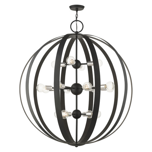 Modesto 16 Light Foyer Chandelier in Black w/ Brushed Nickels (107|46418-04)