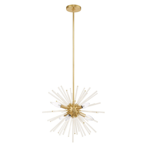 Utopia Six Light Pendant in Satin Brass (107|41254-12)