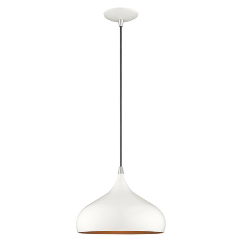Amador One Light Mini Pendant in Shiny White w/ Polished Chromes (107|41172-69)