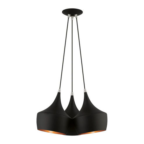 Waldorf Three Light Pendant in Black (107|41083-04)