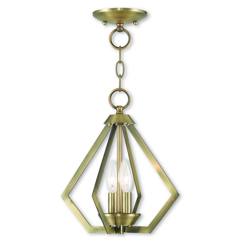 Prism Two Light Mini Chandelier/Ceiling Mount in Antique Brass (107|40922-01)
