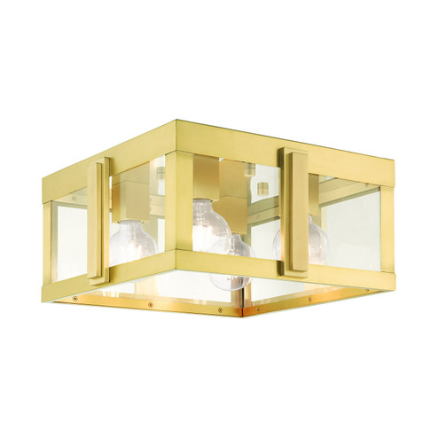 Lexington Four Light Outdoor Flush Mount in Natural Brass (107|27723-08)