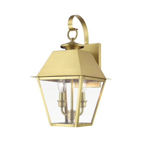 Wentworth Two Light Outdoor Wall Lantern in Natural Brass (107|27215-08)