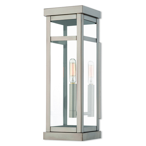 Hopewell One Light Outdoor Wall Lantern in Brushed Nickel w/ Polished Chrome Stainless Steel (107|20703-91)