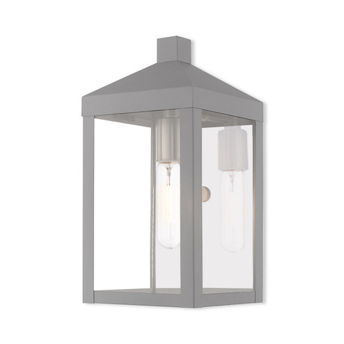 Nyack One Light Outdoor Wall Lantern in Nordic Gray w/ Brushed Nickels and Polished Chrome Stainless Steel (107|20582-80)