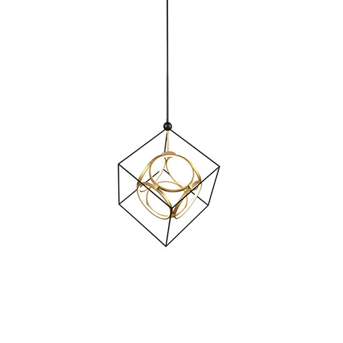 Monza LED Chandelier in Black/Antique Brass (347|CH19226-BK/AN)