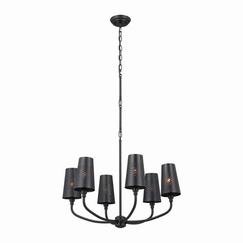 Adeena Six Light Chandelier in Black (12|52508BK)