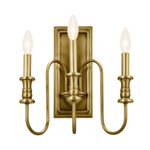 Karthe Three Light Wall Sconce in Natural Brass (12|52473NBR)