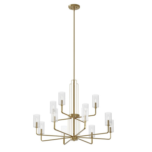 Kimrose 12 Light Chandelier in Brushed Natural Brass (12|52412BNB)