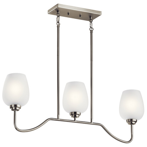 Valserrano Three Light Linear Chandelier in Brushed Nickel (12|44379NI)