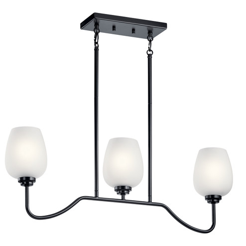 Valserrano Three Light Linear Chandelier in Black (12|44379BK)