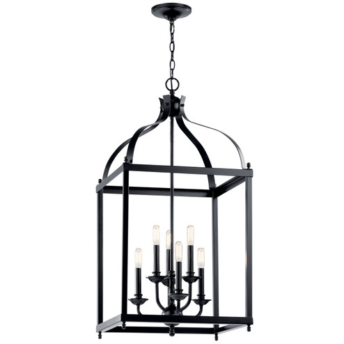 Larkin Six Light Foyer Chandelier in Black (12|42568BK)