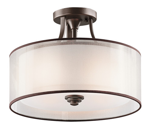 Lacey Three Light Semi Flush Mount in Mission Bronze (12|42386MIZ)