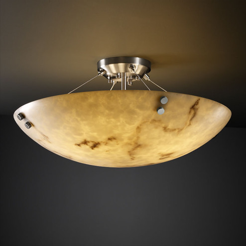 LumenAria Three Light Semi-Flush Mount in Brushed Nickel (102|FAL-9651-35-NCKL-F1)