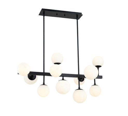 Midnetic 11 Light Linear Chandelier in Matte Black (224|730-11L-MB)