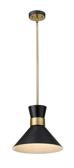 Soriano One Light Pendant in Matte Black + Heritage Brass (224|728P13-MB-HBR)