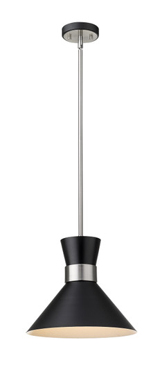 Soriano One Light Pendant in Matte Black + Brushed Nickel (224|728P13-MB-BN)