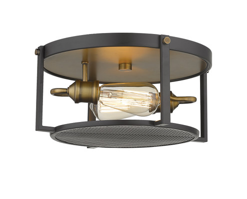 Halcyon Two Light Flush Mount in Bronze / Heritage Brass (224|723F13-BRZ+HBR)