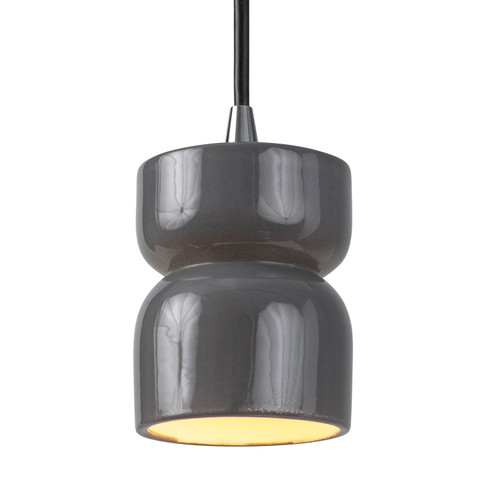 Radiance One Light Pendant in Gloss Grey (102|CER-6500-GRY-CROM-BKCD)