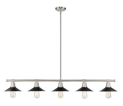 Casa Five Light Linear Chandelier in Brushed Nickel (224|613-5L-BN+MB)