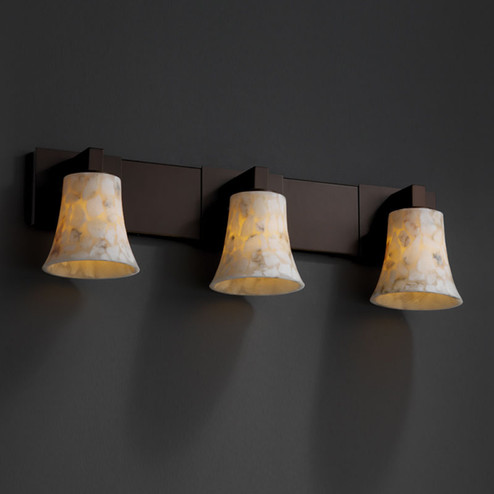 Alabaster Rocks Three Light Bath Bar in Matte Black (102|ALR-8923-20-MBLK)