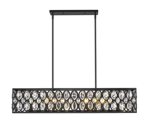 Dealey Seven Light Linear Chandelier in Matte Black (224|6010-42MB)
