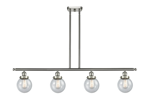 Ballston Urban LED Island Pendant in Brushed Satin Nickel (405|916-4I-SN-G204-6-LED)