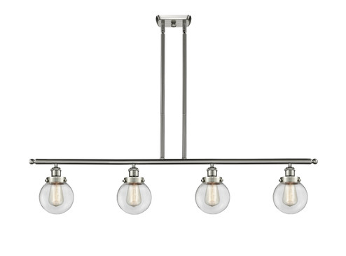 Ballston Urban LED Island Pendant in Brushed Satin Nickel (405|916-4I-SN-G202-6-LED)