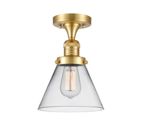 Franklin Restoration One Light Semi-Flush Mount in Satin Gold (405|517-1CH-SG-G42)