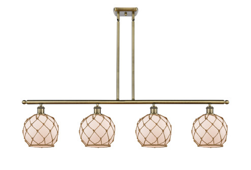 Ballston LED Island Pendant in Antique Brass (405|516-4I-AB-G121-8RB-LED) Ballston LED Island Pendant in Antique Brass (405|516-4I-AB-G121-8RB-LED)