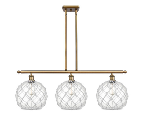 Ballston Three Light Island Pendant in Brushed Brass (405|516-3I-BB-G122-10RW)