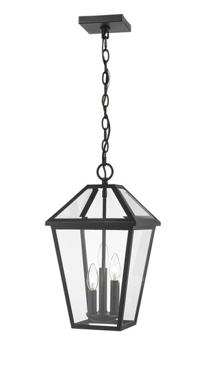 Talbot Three Light Outdoor Chain Mount Ceiling Fixture in Black (224|579CHB-BK)