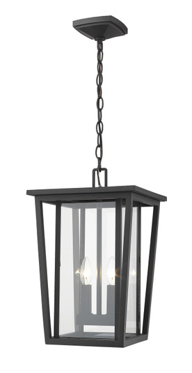 Seoul Two Light Outdoor Chain Mount Ceiling Fixture in Black (224|571CHB-BK)