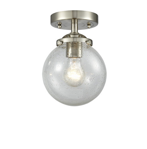 Nouveau One Light Semi-Flush Mount in Brushed Satin Nickel (405|284-1C-SN-G204-6)