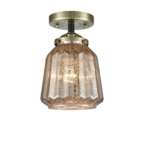 Nouveau One Light Semi-Flush Mount in Black Antique Brass (405|284-1C-BAB-G146)