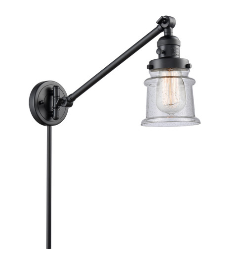 Franklin Restoration One Light Swing Arm Lamp in Matte Black (405|237-BK-G184S)
