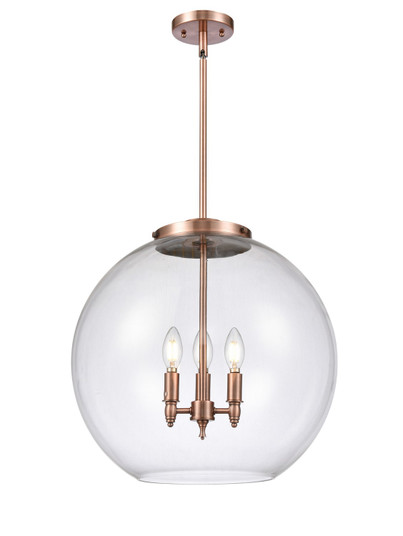 Ballston Three Light Pendant in Antique Copper (405|221-3S-AC-G122-18)
