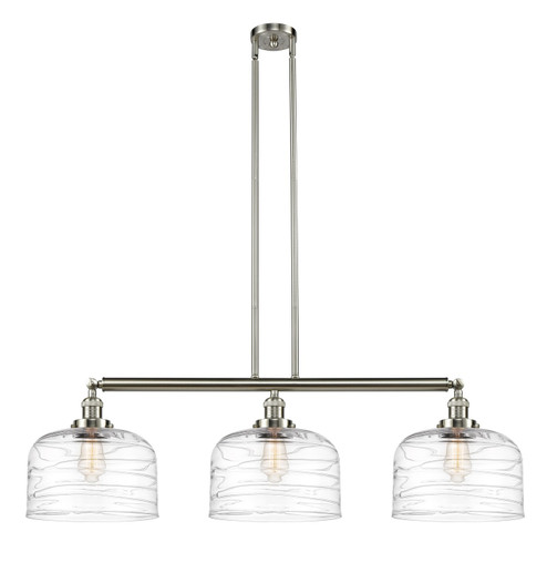 Franklin Restoration Three Light Island Pendant in Brushed Satin Nickel (405|213-SN-G713-L)