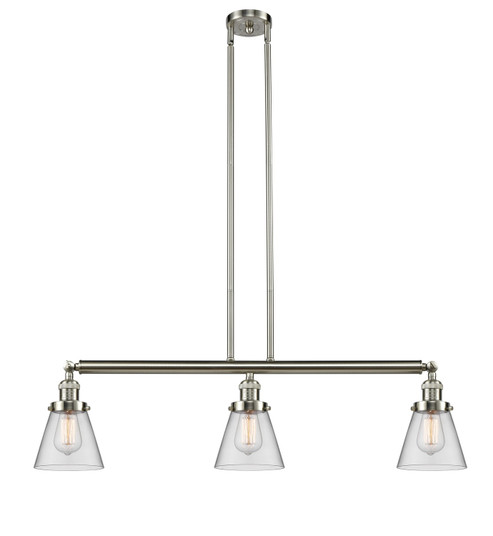 Franklin Restoration Three Light Island Pendant in Brushed Satin Nickel (405|213-SN-G62)