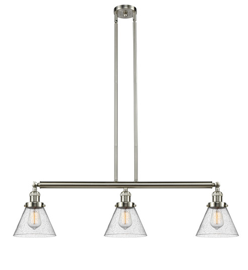 Franklin Restoration Three Light Island Pendant in Brushed Satin Nickel (405|213-SN-G44)