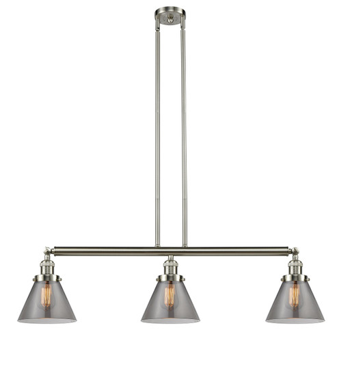Franklin Restoration Three Light Island Pendant in Brushed Satin Nickel (405|213-SN-G43)