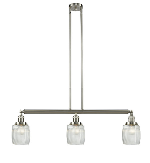 Franklin Restoration Three Light Island Pendant in Brushed Satin Nickel (405|213-SN-G302)