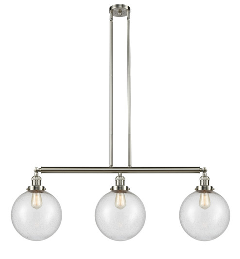 Franklin Restoration Three Light Island Pendant in Brushed Satin Nickel (405|213-SN-G204-10)