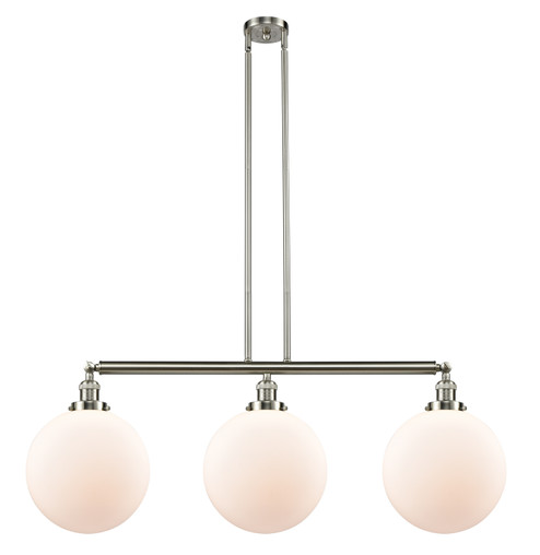 Franklin Restoration Three Light Island Pendant in Brushed Satin Nickel (405|213-SN-G201-12)